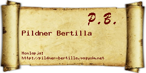 Pildner Bertilla névjegykártya